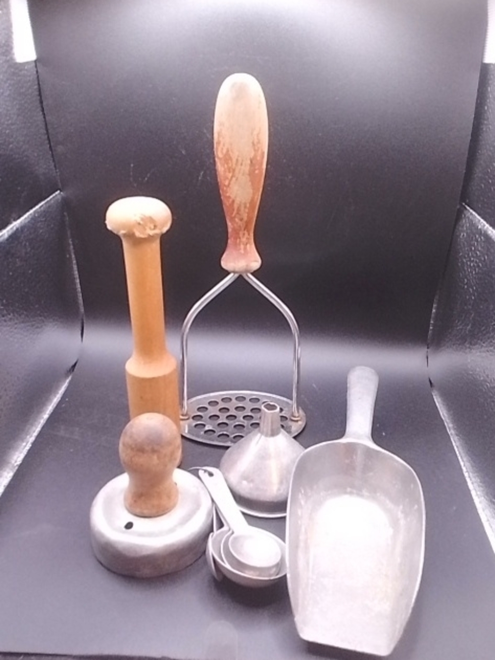 Grouping Of Vintage Kitchen Utensils Metal/Wood #2